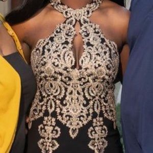 Black And Gold Prom Dress